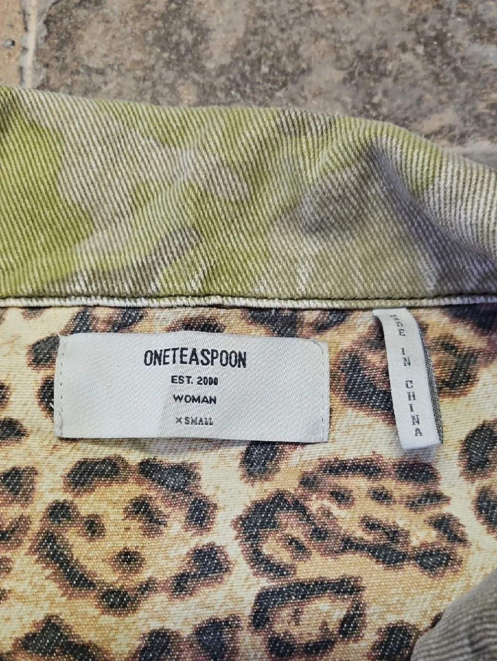 One Teaspoon Animal Print Camo Denim Jacket Bandits Jacket Size XS